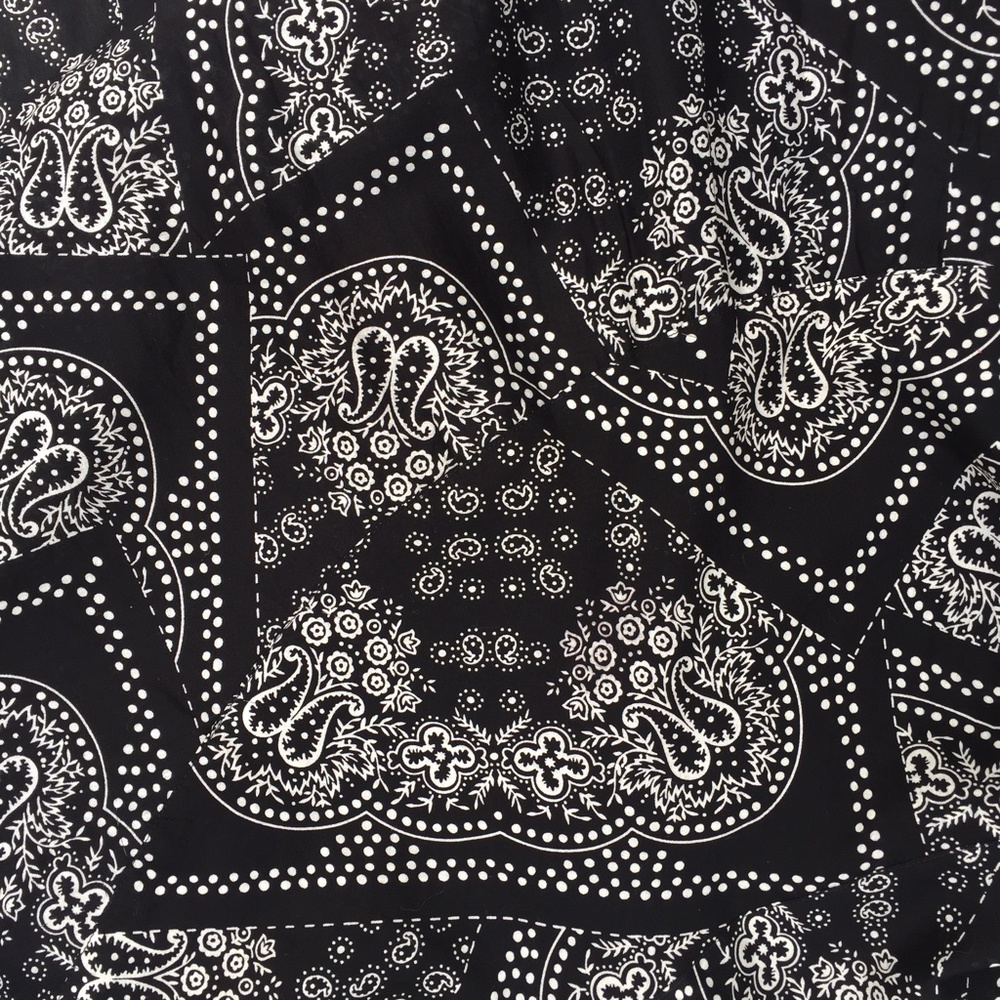 RALPH LAUREN Patchwork Bohemian Black and white Paisley Print Skirt - Picture 2 of 3